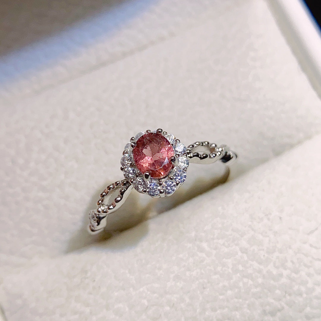 Natural Tourmaline S925 Silver Ring