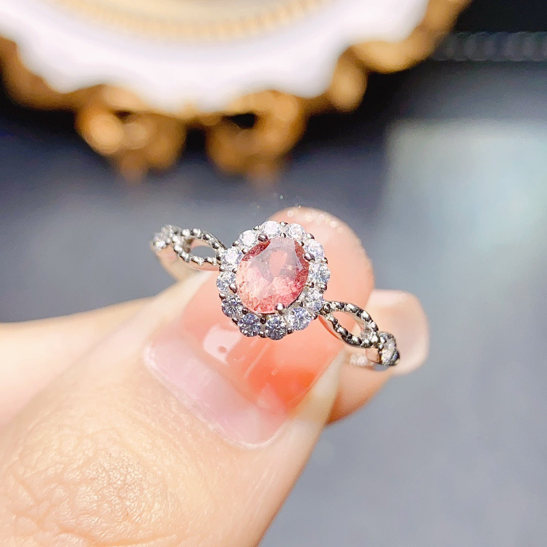 Natural Tourmaline S925 Silver Ring