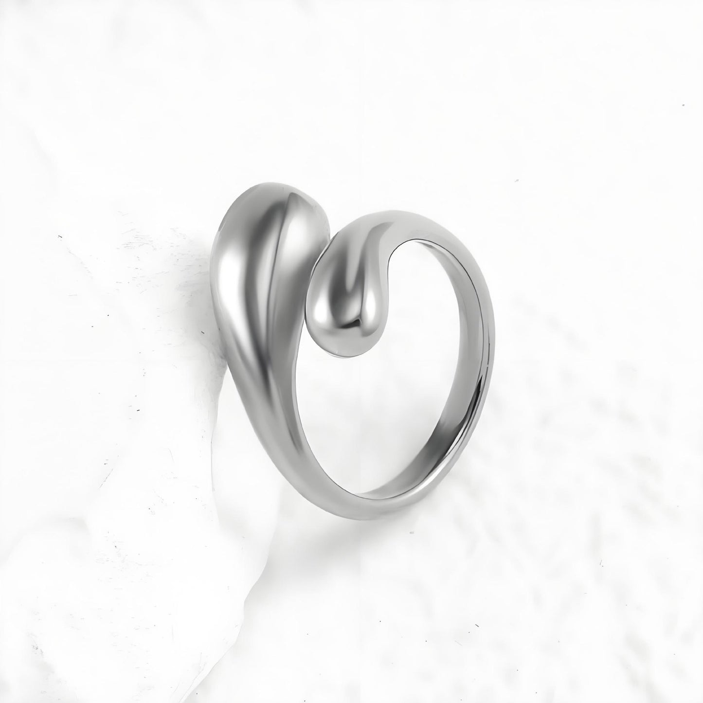 Water Drop Irregular Stainless Steel Ring