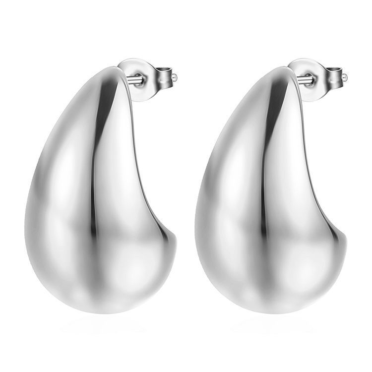 Stainless Steel Droplet Earrings