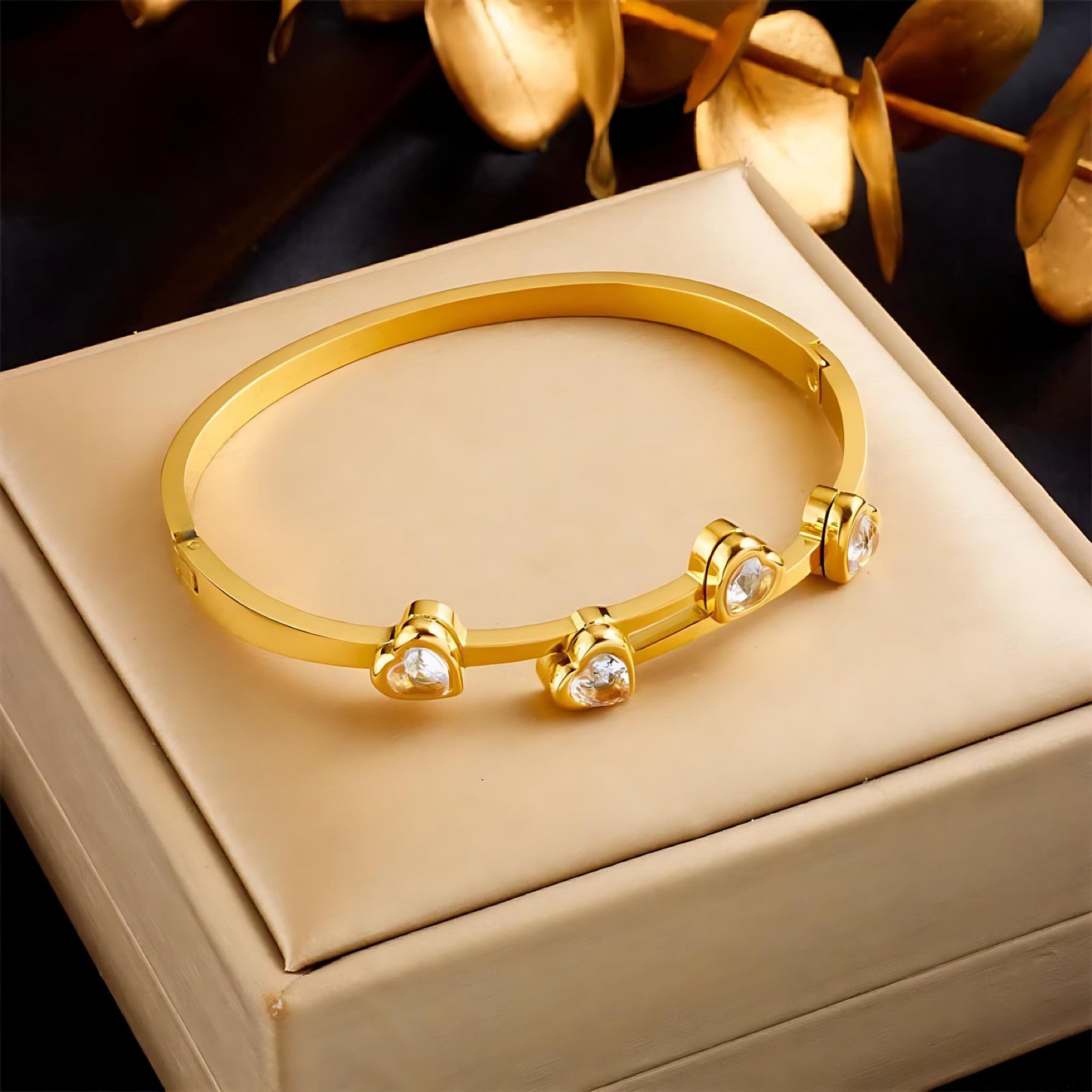 Elegant Gold-Plated Stainless Steel Bracelet