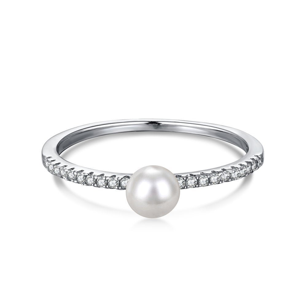 Rhinestone Pearl Simple Ring