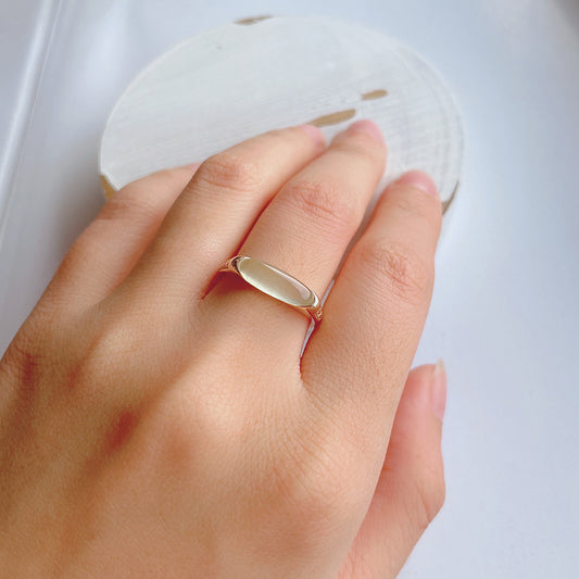 Natural Prehnite Ring