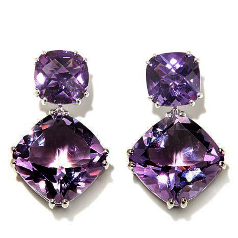 Mysterious Purple Zircon Earrings