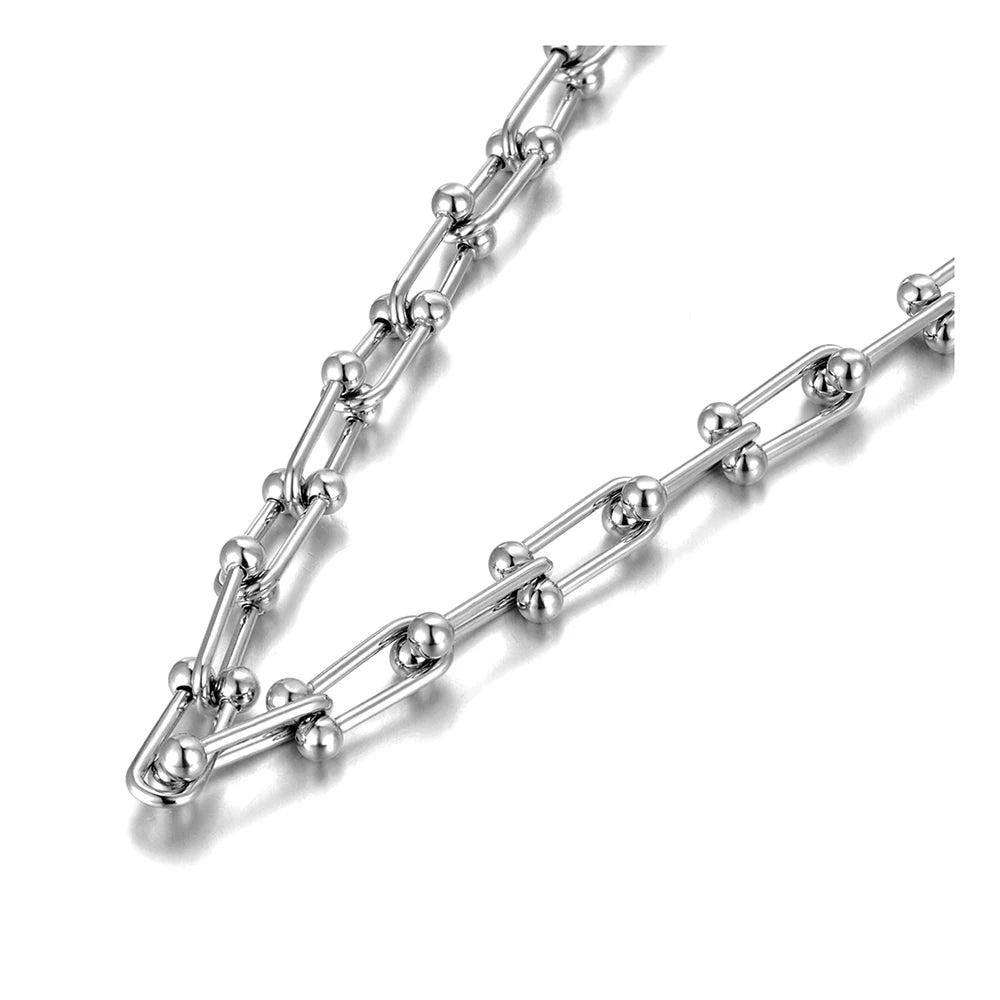 Plated Stainless Steel Geometry Charm Bracelet