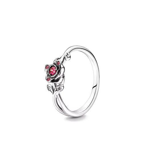 Red Heart Sterling Silver Ring for Women