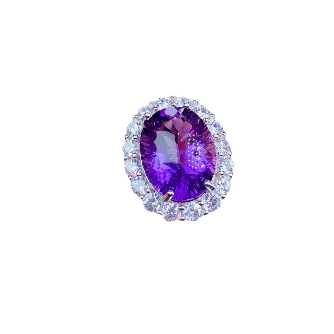 Natural Amethyst S925 Silver Ring