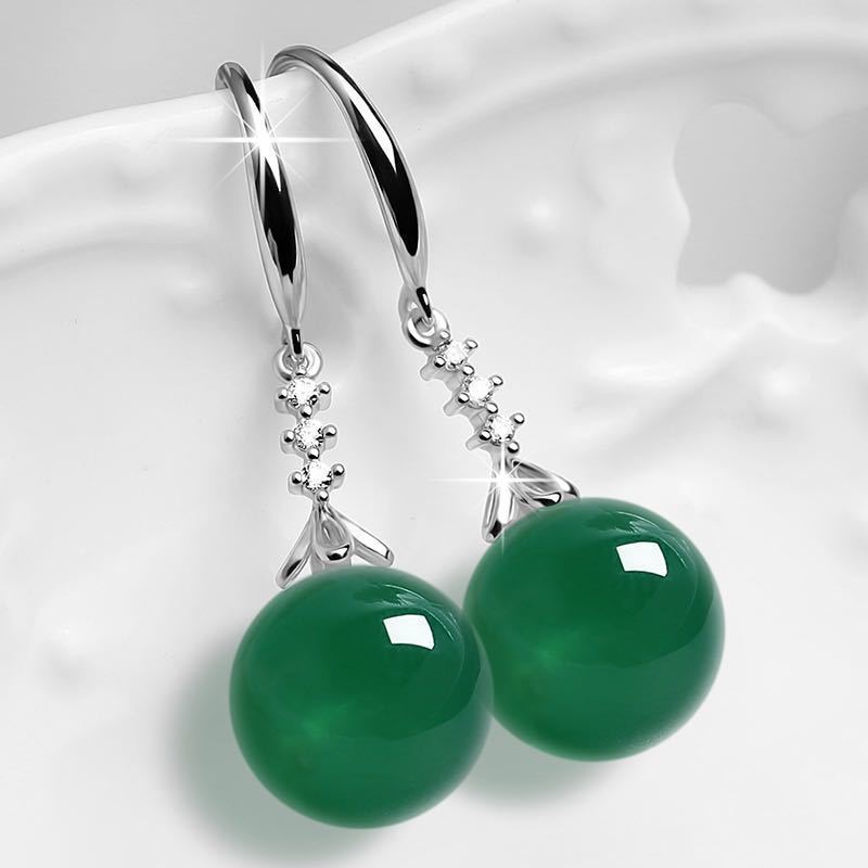 Elegant Agate Silver Earrings